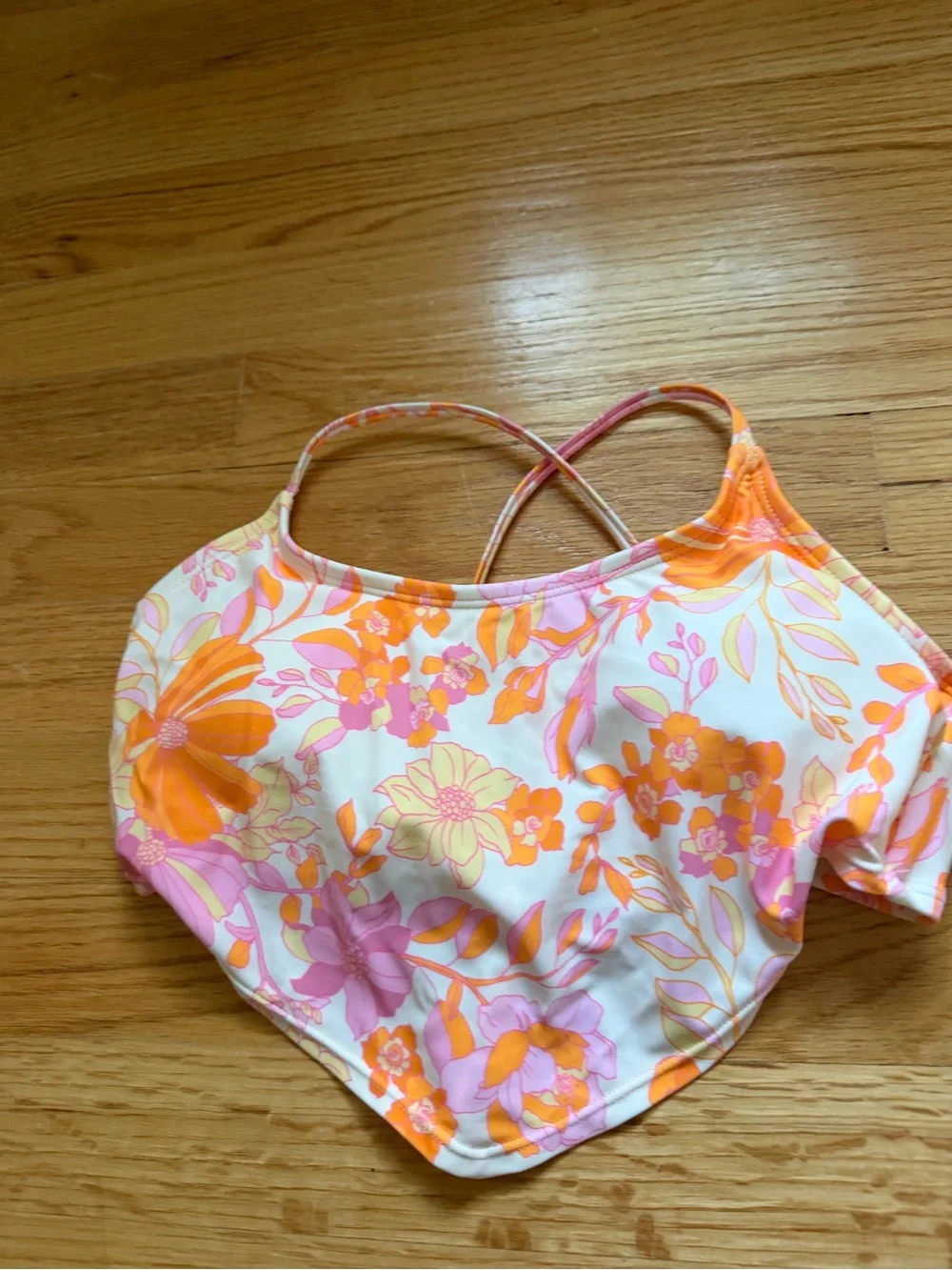 MWOT Floral  Orange & Pink Two-Piece Swim Set